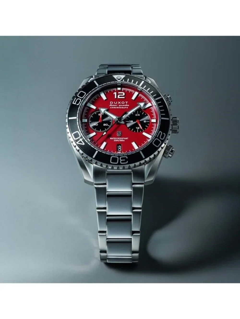 NWT Duxot Tiburon Chronograph Quartz Red Dial Men's Watch